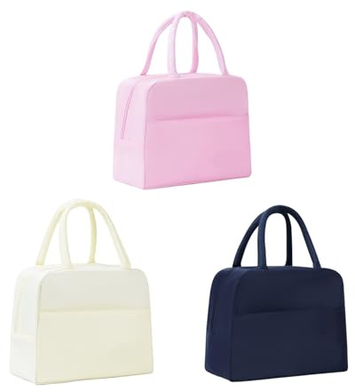 Lot de 3 sacs isothermes pour déjeuner, fonction maintien au chaud/froid pour boîte à déjeuner, portable, sac de pique-nique, sac à déjeuner, isotherme, pour la plage, le travail, les voyages, 22,5 x