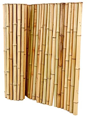 Bambusmatte Rollzaun Bali Big mit 100x200cm aus Moso Bambusstäben 3,5 bis 5cm naturbelassen - Bambus Sichtschutz aus Bambusrohren 1m x 2m