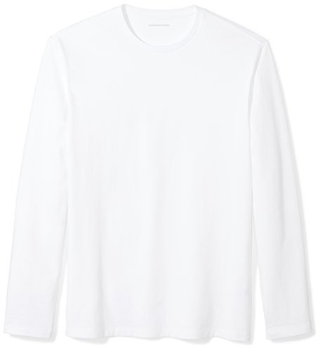 Amazon Essentials Men's Slim-Fit Long-Sleeve T-Shirt, White, S