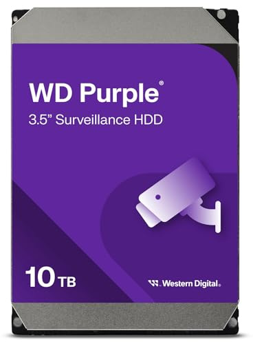 Western Digital 10TB WD Purple Surveillance Internal Hard Drive HDD - SATA 6 Gb/s, 256 MB Cache, 3.5 - WD102PURZ