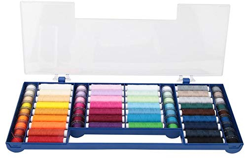 Cikonielf 32 Farben Nähgarn Kit Nähgarn Sortiment Set Nähmaschinengarn mit Aufbewahrungsbox für Heimwerker Anfänger Erwachsene Kinder Notfall Sommercamper Reisen und Zuhause