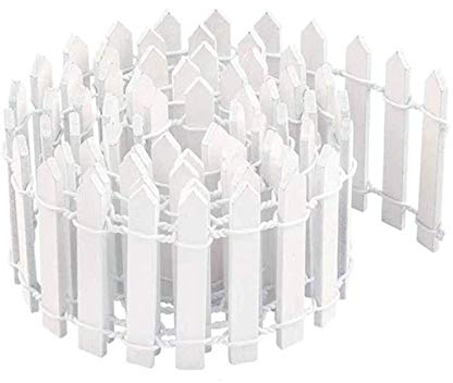 Mini Recinzione,RoadLoo 90cm x 5cm Mini Staccionata in Legno Giardino Recinzione per Bonsai Giardino Terrario Albero Natale Casa Delle Bambole Accessori DIY Decorazione (Bianco)