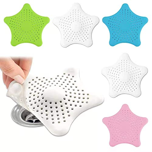 Best Li 6 Pack Silicone Drain Strainer, Drain Protector with Strong Suction Cups, Blue, Green, Pink, Modern, Molded/Cast