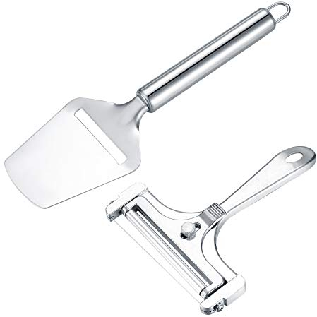 Adipn Hartkäsehobel, Käsehobel aus rostfreiem Edelstahl, Käsemesser, Käseschneider für Hart- und Schnittkäse, cheese slicer, 2 Stück