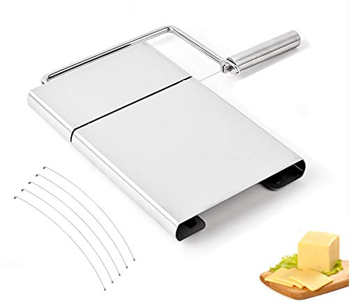 Cheese Cutter,Eidoct Household Stainless Steel Cheese Ham Butter Cutter,Equipped with 5 Replaceable Cheese Slicer Wires