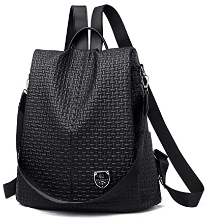 Estwell Zaino Donna Antifurto Elegante Borse a Tracolla Impermeabile PU Pelle Borse a Zainetto Multifunzionale Zaino Scuola Viaggio Lavoro Daypack