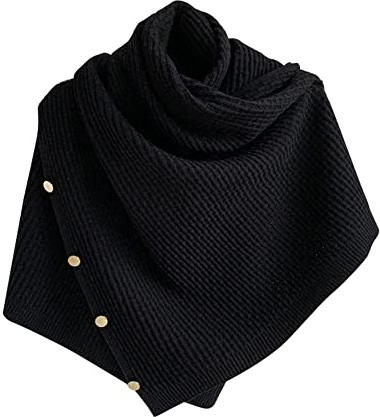 Damen Umschlagtuch Schultertuch Halstuch,Stricken Stola Große Warm Weich Poncho Shawl Frühling Herbst Winter Gestrickt Dekorativ Umschlagtuch Schal Halstuch Kopftuch Dreieckstuch für Frauen Mädchen