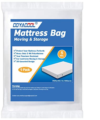 Matratzen-Beutel für Umzug, 5 mm, Kunststoff, Matratzenschutztasche zur Aufbewahrung oder Entsorgung, super dicker Matratzenbezug zum Umzug, wiederverwendbarer Matratzen-Entsorgungsbeutel