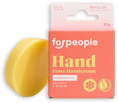 forpeople BIO Handcreme 30g · Feste Handcreme für sehr trockene Hände · Für Männer & Frauen · Bienenwachs Handcreme Bio Naturkosmetik · Beanspruchte & rissige Kletter Handwerker & Arbeiterhände