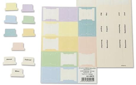 TimeTex Register-Taben aus Karton-Papier - 29-teilig - selbstklebend - 60079