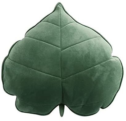 Liuyoyo Blattkissen, 3D-Kissen in Blattform, lustiges Kissen, 50 x 50 cm, Herbstblätter, Sofa, Auto, Heimdekoration, Kissen für Zuhause, Auto-Dekoration, Grün