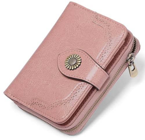 SENDEFN Portemonnaie Damen Klein, RFID-Blockierung Klein Geldbörse Damen aus Leder, Geldbeutel mit 12 Kartenfächer und Münzfach