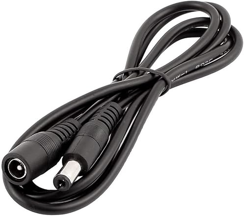 LitaElek 5m 22AWG DC 12V Verlängerungskabel 5.5mm x 2.1mm DC Stecker Buchse 0V-36V Männlich Weiblich Verlängerung Kabel Netzkabel Verbinder for LED Streifen LED Strip, CCTV Kamera,usw,Schwarz,1pc