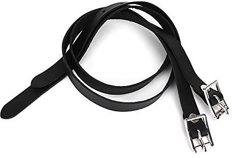 JOROBURO 1 Paar Sporenriemen, 50 cm Verlängerter Leder-Sporenriemen mit Verstellbarer Reitsport-Edelstahlschnalle, Langlebiges Sporengürtel-Pferdewerkzeugzubehör für die Reitkontrolle