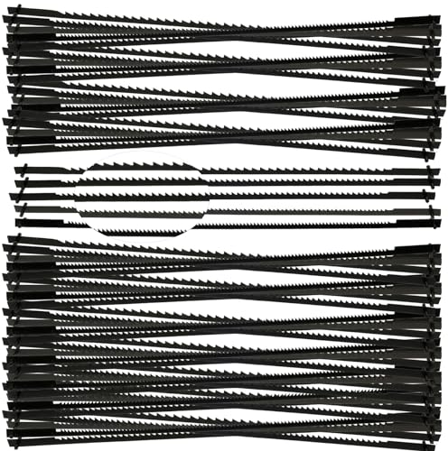 60Pcs Lame de Scie à Chantourner 127cm Tpi10/15/18/20/24 Lame Scie a Chantourner avec Ergot Anticorrosion Rechange Spirale avec Ergot pour Bois Cuivre Métaux Plastique