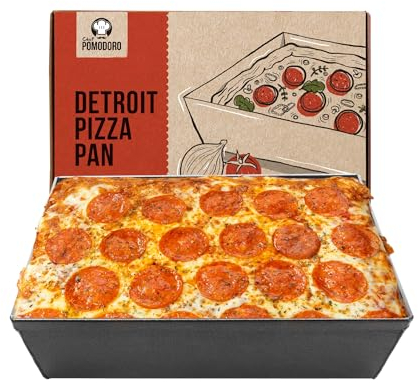 Chef Pomodoro Teglia Forno Rettangolare, Teglia da Forno per Pizza Alta, Focacce e Torte in Alluminio Antiaderente Anodizzato, Lasagnera Con Strato Oleoso Antiaderente (25 X 20 cm)