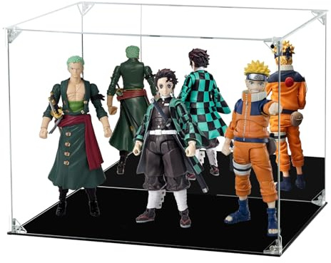 FHMIDIC Boîte de Présentation en Acrylique, Vitrine Transparente avec Fond Miroir, Vitrine Anti-Poussière en Alternative au Verre pour Objets de Collection, Modèles, Figurines, Lego, Jouets