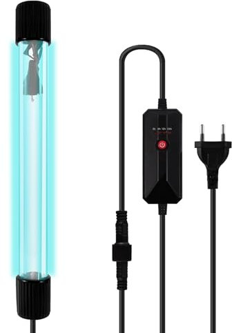 LEDBOKLI UV Sterilisator Licht, 13W Aquarien UV Licht Algen Zerstörungs Licht, Sterilisation im Innenbereich, 4Gang Zeitsteuerung für die Reinigung von Wasser Pools, Fishbowl, Toilette, Zimmer