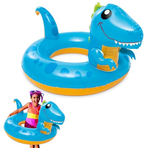 MORAINJAY Anello da nuoto dinosauro per bambini 3-6,58 cm/22,8 ″ Galleggiante gonfiabile per piscina,Giocattoli d'acqua estivi per piscina,Anello in gomma resistente per feste estive in spiaggia e