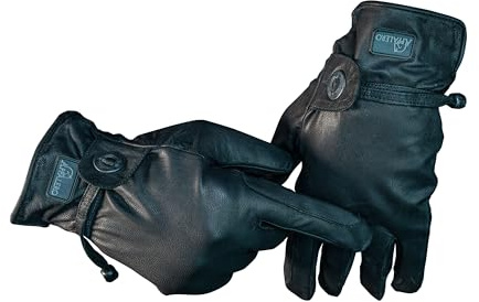 APPALERO Gants d'équitation Western en 100 % cuir de chèvre - Gants en cuir pour homme et femme disponibles en différentes tailles et couleurs - Gants d'équitation en cuir robustes et souples (noir,