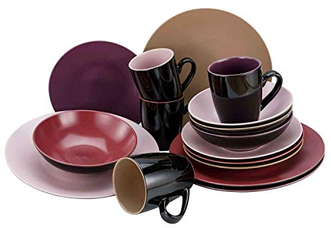 Creatable Kombiservice Geschirrset Tafelservice Kaffeeservice | 16-teilig | Für 4 Personen | Mehrfarbig | Steinzeug