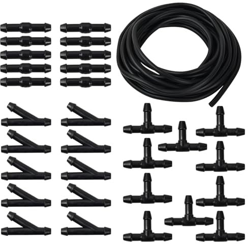 Kit de manguera para limpiaparabrisas de coche de 5 m, manguera universal para limpiaparabrisas con 30 conectores de manguera, tubo de lavado de parabrisas, bomba de agua y boquillas, para todos los