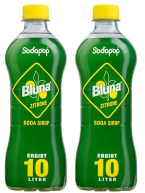 Sodapop Sirup Bluna Zitrone, schnell & einfach zubereitet, 1 Flasche ergibt 10 L Fertiggetränk, 500 ml (Packung mit 2)