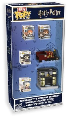 Funko Bitty POP! 4 Pack Starter Set: Harry Potter - Harry, Hermione, Ron | Offizielles Fantasy Merch - Spielzeug zum Sammeln - Geschenkidee zum Geburtstag für Fans und Sammler