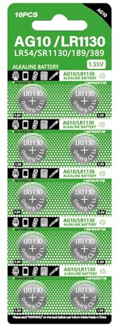 LR1130 Lot de 10 Piles Bouton 1,5 V - Pile Bouton Anti-mélique - Cellule de Montre Portable - Petits Accessoires pour Dip