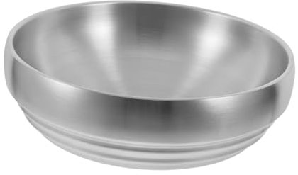Holibanna Recipiente Anti-escaldaduras De Doble Cuencos para Sopa Tazón De Arroz De Acero Inoxidable Tazón para Mezclar Ensalada para Servir Platos Fríos Sopas y Ramen