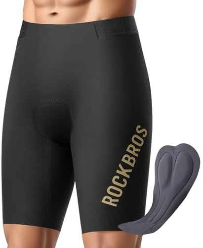 ROCKBROS Cuissard Cycliste Homme sans Couture, Short Vélo Route et VTT, Rembourré Antidérapant Respirant Séchage Rapide, Coupe 3D Confort, Noir ou Gris Titane, Tailles M à 3XL