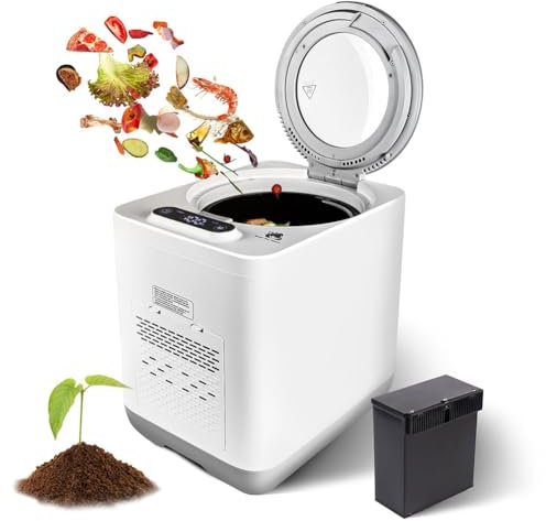 Compostiera elettrica da 3,8 l, compostiera intelligente per rifiuti da cucina, con assorbimento degli odori per una conversione efficiente dei rifiuti alimentari