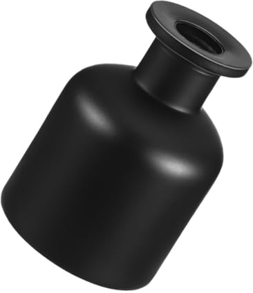Ipetboom Frasco Difusor De Vidrio De 150 Ml Mate Negro, Recipiente Vacío para Fragancia, Frasco Difusor Recargable para Aromaterapia El Hogar, Adorno Decorativo para Sala y Escritorio