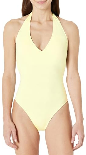 Amazon Essentials Traje de baño halter de una pieza Mujer, Amarillo Claro, 48
