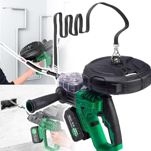 Automatic Stringing Machine (20m Traction Line), 40m/Min Electrical Wire Threader Machine, W/Shoulder Strap + Reel Guard + Lithium Battery