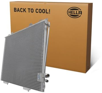 HELLA 8FC 366 220-241 Condensador, aire acondicionado - Tubos refrigerantes paralelo - Aluminio - con juntas - sin secador