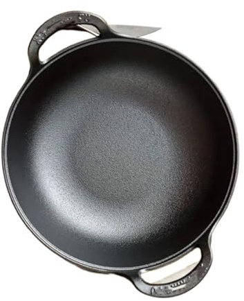 Pentola for zuppa in ghisa antiaderente e resistente alla ruggine - 1 pezzo di pentolame sicuro for esterni con manici for uso domestico al ristorante, ideale for la salute(32cm-12.59)