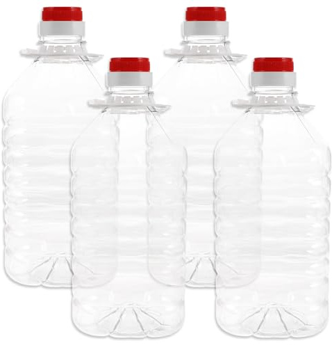 Doitool Juego De 4 Contenedores De Agua PortáTiles De PláStico Transparente De 25 L Con Asa Resistente Y Tapa Antifugas Para Almacenamiento De Aceite De Cocina Y Uso Al Aire Libre Para Camping