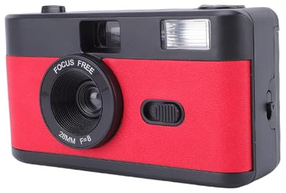 Akozon 35 Mm Filmkamera Lätt Retrokamera Inbyggd Blixt för Fotografering Studentkamera Batteridriven (Svart Grön)
