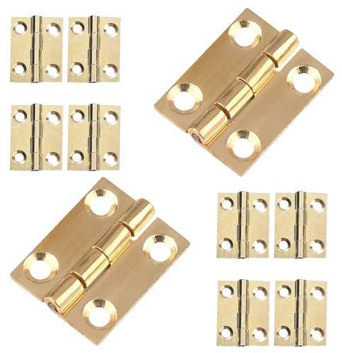 HOMSFOU Lot de 10 Charnières en Laiton Décoratives pour Portes D'armoires et Boîtes en Bois, Support Solide, Design Précis H, pour Projets DIY à Domicile