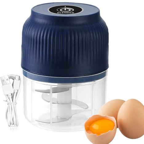 Picadora Ajo – Picadora Eléctrica Ajo, Mini Procesador Alimentos Inalámbrico Con Batidor | Trituradora Portátil Para Verduras, Nueces | Robot Cocina Para Comida Bebé, Cebollas