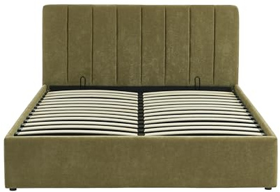BAÏTA Lit Coffre Dario 160x200 sommier Inclus (Vert)