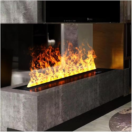 Chimenea eléctrica de vapor de agua con llama atomizada realista, control remoto y táctil para temporizador y llama regulable, ideal para decoración del hogar y ambiente