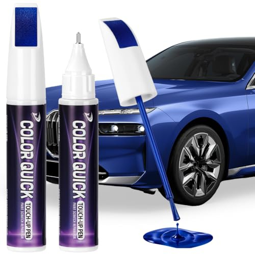 NUTKIT 2-In-1 Ritocco Vernice Auto, 12 ml Penna Ritocco Carrozzeria, Blu | Rimuovi Graffi Auto, Soluzione Veloce per Graffi, Adatta Per Car, Biciclette, Motociclette, Facile Da Usare