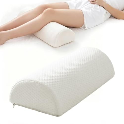 GUOMIS Coussin de genou pour les personnes dormant sur le côté, Coussin orthopédique pour les genoux, Coussin ergonomique en mousse à mémoire de forme viscoélastique, Respirant et lavable. (blanc2)