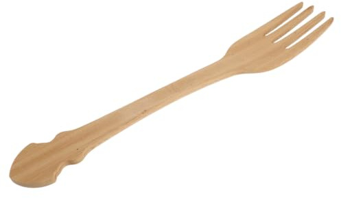 HOODANCOS Tenedor Gigante de Madera, Accesorio de Cosplay, Gran Tamaño, Fácil de Limpiar, para Adultos, para Cosplay y Evento BBQ