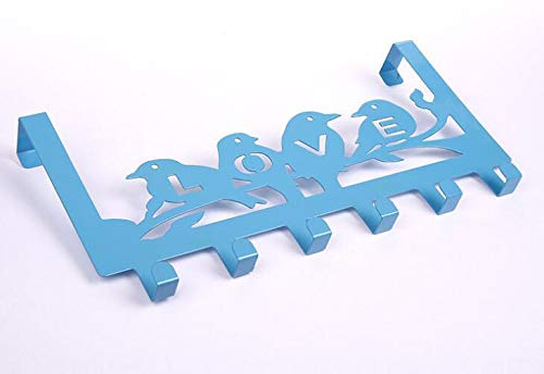 8001 Modern Design Türhaken, Türgarderobe mit 6 Haken & Motive, aus hochwertigem rostfreiem Stahl, Schutz vor Schäden mit Eva auf der Rückseite, Größe 40x22cm