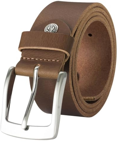 LINDENMANN Leder-Gürtel Herren 40 mm breit, Gürtel Herren Vollrindleder cognac, Größe/Size:Bundweite 115 cm Gesamtlänge 130 cm W 45.3 XXL, Farbe/Color:braun