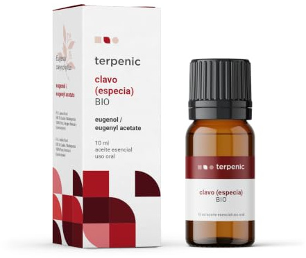 TERPENIC - Aceite Esencial de Clavo Especia (Syzygium aromaticum) - BIO - 10 ml - Uso oral - Aroma cálido, intenso y especiado con gran personalidad