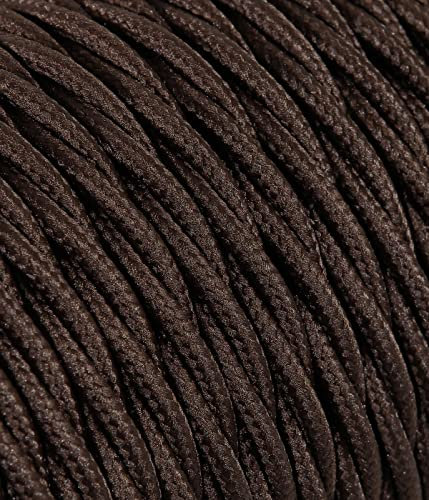 Cable eléctrico trenzado/trenzado revestido de tela. Color marrón. Sección 3 x 2,50 (10 metros)